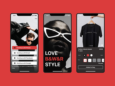 Mobile App I Black-White-Red clothes I UX/UI design ❤️🤍🖤 app apple branding fashion graphic design ios mobile mobile app redcolor ui uxui