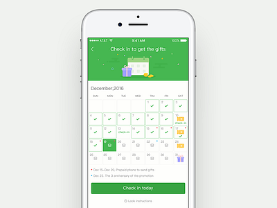 Check in app，vouchers，integral，gift calendar check in