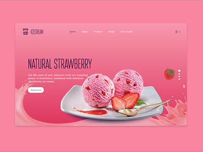 ICE CREAM - WEBSITE icecream landing page website website concept