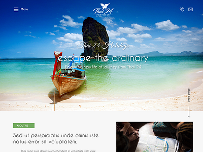 Thai24 adobe xd landing page tours and travels website