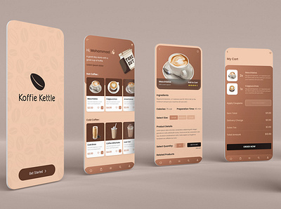 Koffie Kettle - Mobile App - UI Design app branding design mobile app ui ui ux ux