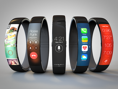 iWatch Concept 3d apple concept ios iwatch rendering ui wearable