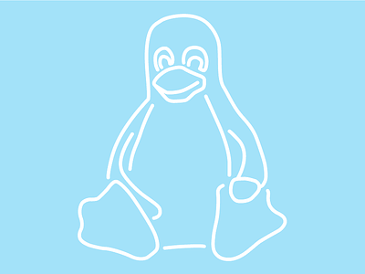 Tux Line Art blue line art lineart linux penguin