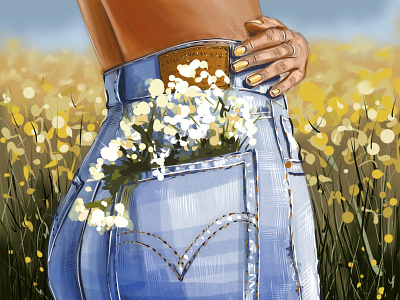 Jeans artist field hand drawn illustration jeans