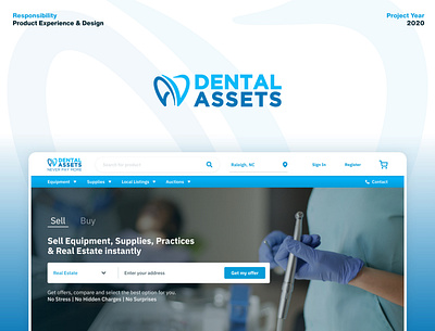 Dental Assets - UI/UX Web Marketplace adobe xd design interaction design minimal ui ui ux ux web web design website design