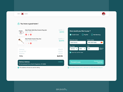 Checkout Page - Best Made Co. #002 adobe xd akash checkout form concept dailyui design dribbble ecommerce hireme interaction design minimal ui ui ux ux website website concept website ui