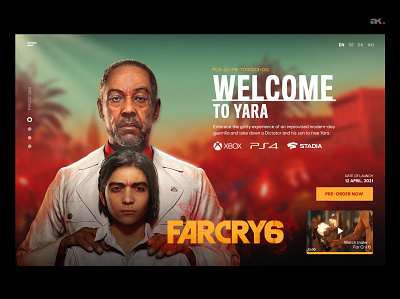 Landing Page - Far cry 6 adobe xd akash daily ui dailyuichallenge design gameui interaction design minimal ui ui ux ux web design website design