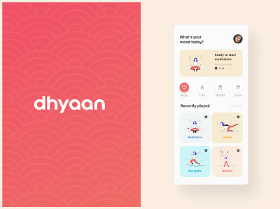 Dhyaan - Meditation App design dribbble interaction design minimal ui ui ux ux