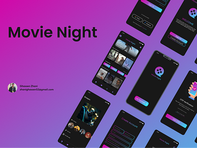 Movie Night app design graphic design ui ux