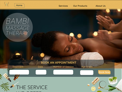 BAMBI Massage Therapy Website and Landing Page design figma graphic design mobil app typography ui ux