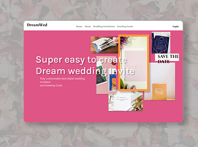 DreamWed - create wedding invites app branding design graphic design illustration logo typography ui ux vector