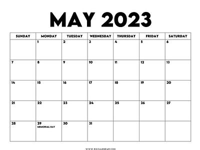 May 2023 Calendar with Holidays by Victoria R. Leeds on Dribbble