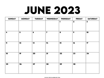 2023 June Calendar with Holidays