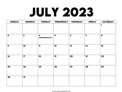 July 2023 Calendar with Holidays by Victoria R. Leeds on Dribbble