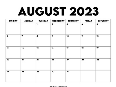 August 2023 Calendar with Holidays