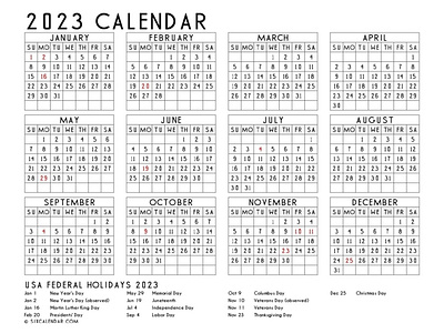 2023 Calendar Printable One Page . 2023 calendar