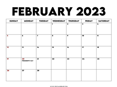 February 2023 Calendar Printable by Victoria R. Leeds on Dribbble