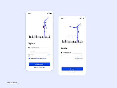 Turbine Signup and Login android app environment fonts green illustrattion ios login mobile app mobile ui modern ui onboarding otp screen sign in sign up splash typography ui