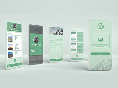 To The Top android app design graphic design hiking illustration logo mobile mountain phone travel ui ux