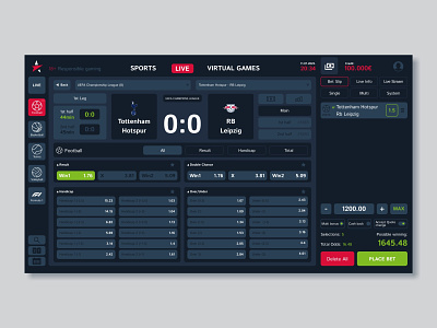 Sports betting terminal betting design football gambling game graphic design sport terminal ui virtual games
