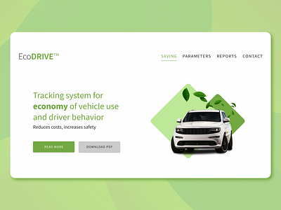 Eco drive landing page app branding design eco graphic design landing landing page logo page ui ux web webpage