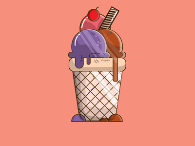 Ice Cream illustration 2D branding design graphic design illustration logo ui vector