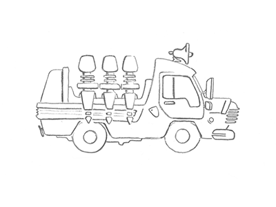 Graphics — Ice Cream Truck concept pencil sketch vehicle design