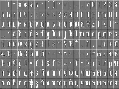 Bitmap Font «Russian Latin»