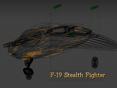 F-19 3D model in Blender 3d model blender blender 3d blueprint f-117 f-19 flight simulator game design game development illustration pencil sketch unity unity 3d
