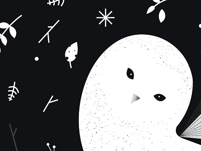 Owl Close Up leaves owl poster snow owl texture vector winter