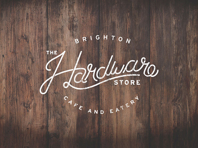 Hardware Store logo branding lettering logo restaurant rustic texture typography wood