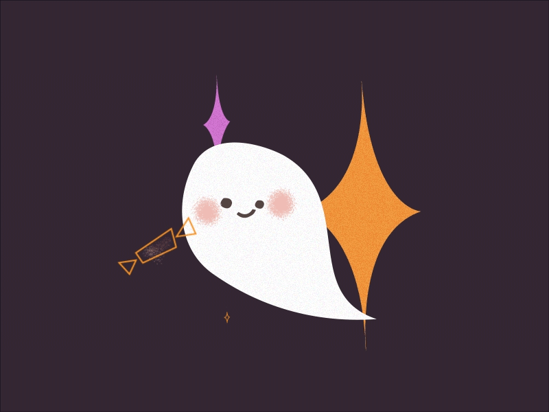 BOO after effects animation candy ghost gif halloween horror mid century minimal nightmare
