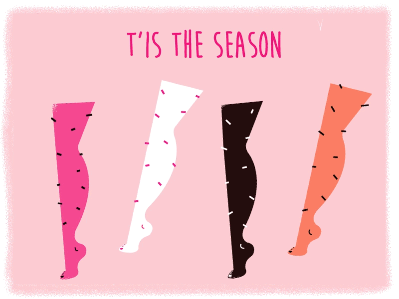 For the lazy ones. Happy Holidays! after effects gif hairy holiday illustration legs pink texture