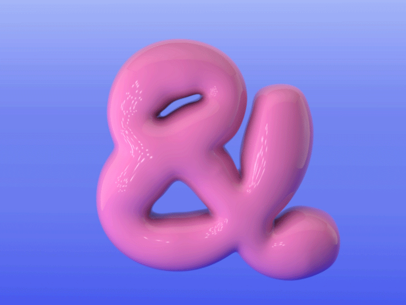 Ampersand ampersand animation c4d cinema 4d pink plastic typography