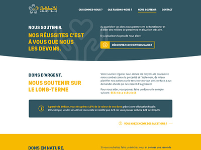 Solidarité Grand-Froid design green typography uidesign webdesign yellow