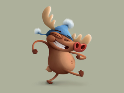 Deer 2d animals cartoon character characterdesign fun illustration visdev