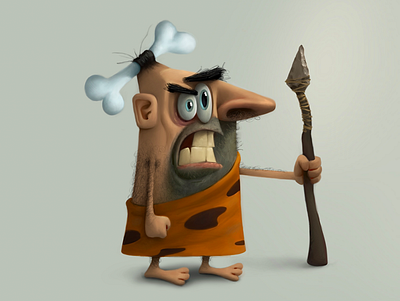 Caveman animation cartoon caveman character character design concept fun illustration picasso silly weird