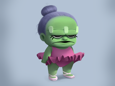 Frankenstein's daughter. Ballet classes. character characterdesign cute frankenstein girl halloween kid zombie