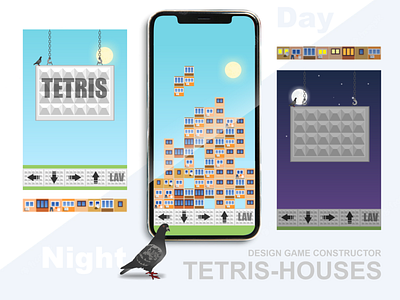DESIGN GAME CONSTRUCTOR TETRIS app design vector
