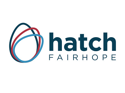 Hatch Fairhope branding design egg hatch incubator line drawing logo technology vector
