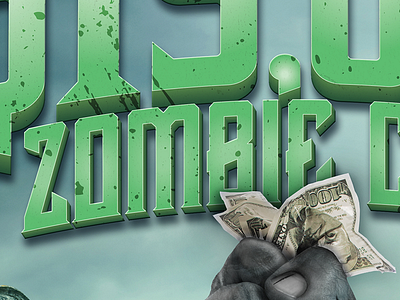 Zombie Cash cash gradients green hand splatter typography zombie