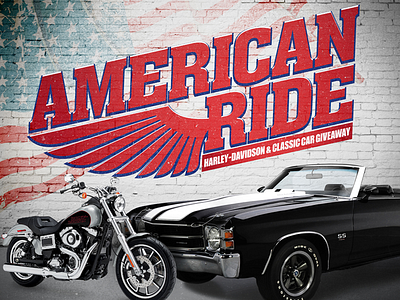 Car Giveaway america american black flag harley mortocycle murica mustang ride typography