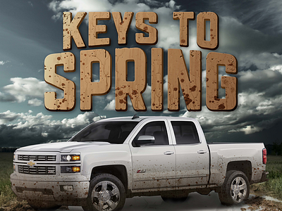 Keys Of Spring keys mud photoshop poster spring truck typography