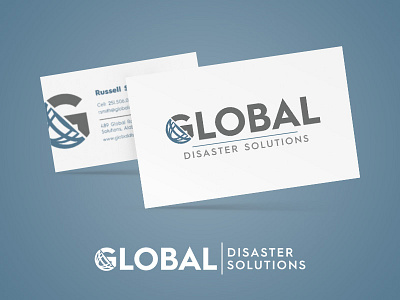 Global Disaster Solutions blue branding disaster global globe illustration logo typography world