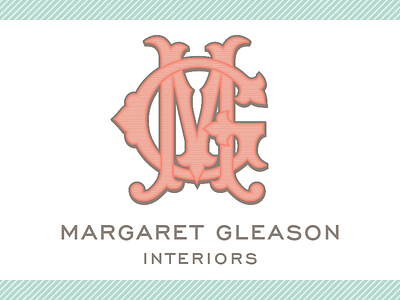 Margaret Gleason Interiors Final Logo branding designer g i initials interior designer logo m monogram pink