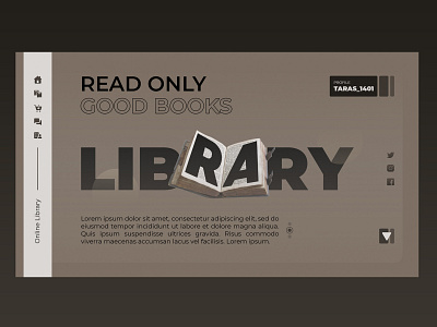 Online Library - Landing Design / 2022 concept design figma graphic design landing landing page library page photoshop portfolio site typography ui ux web web design web landing webdesign website concept website design