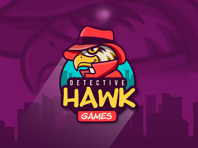 Detective Hawk logo design board game brand identity branding design fun game graphic design identity illustration logo logotype mascot
