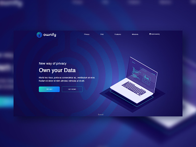 Ownify hero section design tech tech startup technology ui ux webdesign website website design