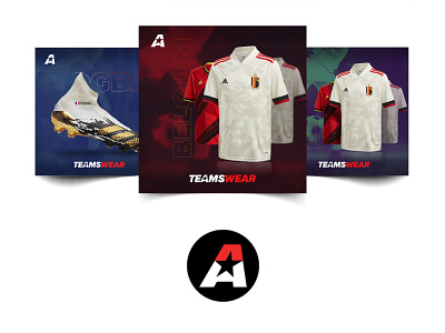 Social media posts for TeamsWear branding content creation design sports visual webshop