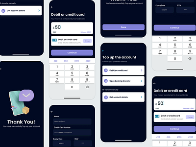 Top up account app design ui ux